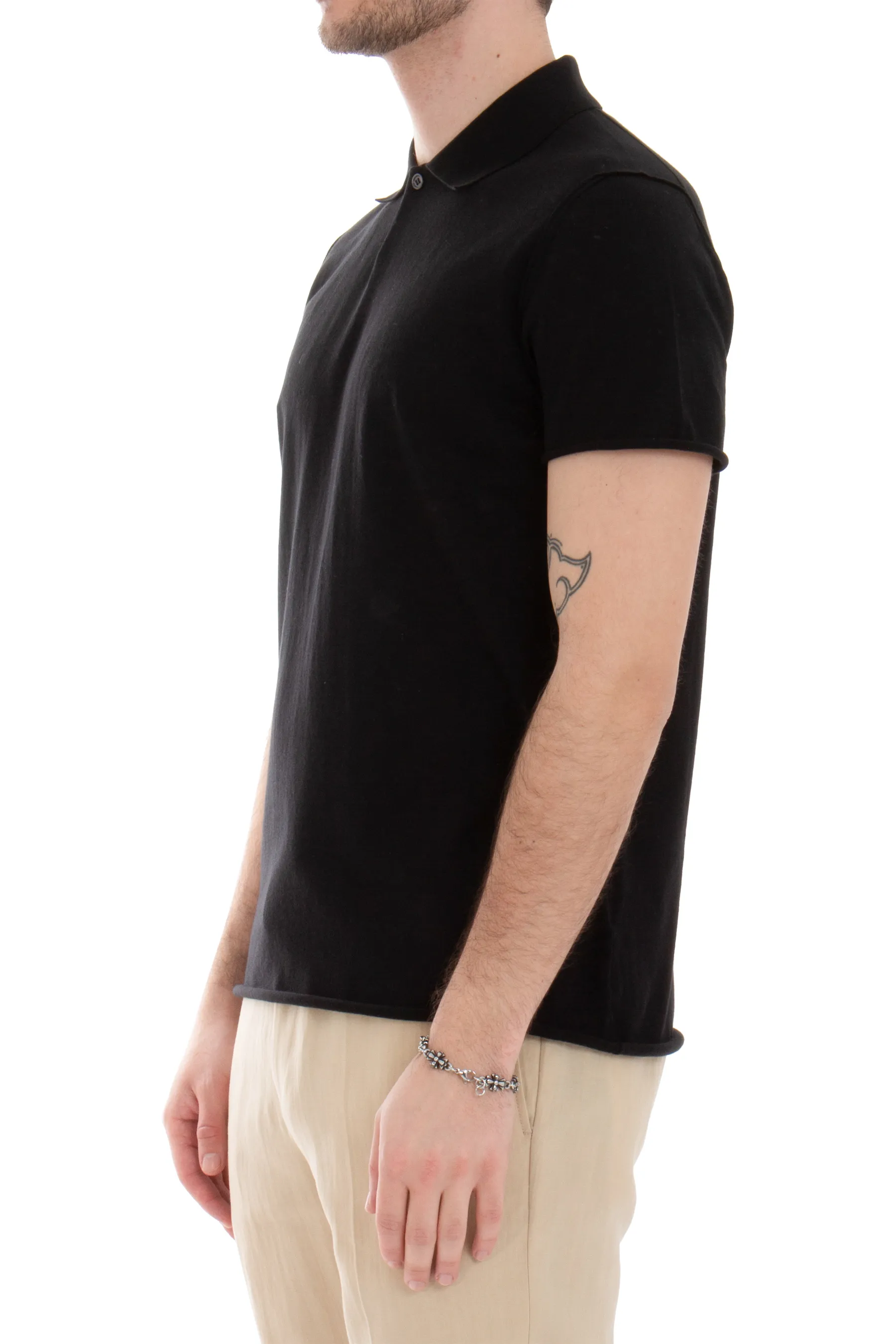 AIDA BARNI Knitted Cotton Polo Shirt  