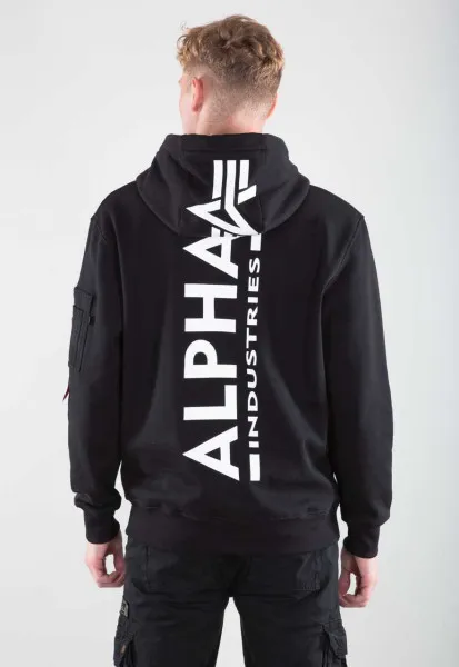 ALPHA INDUSTRIES BACK PRINT HOODY black