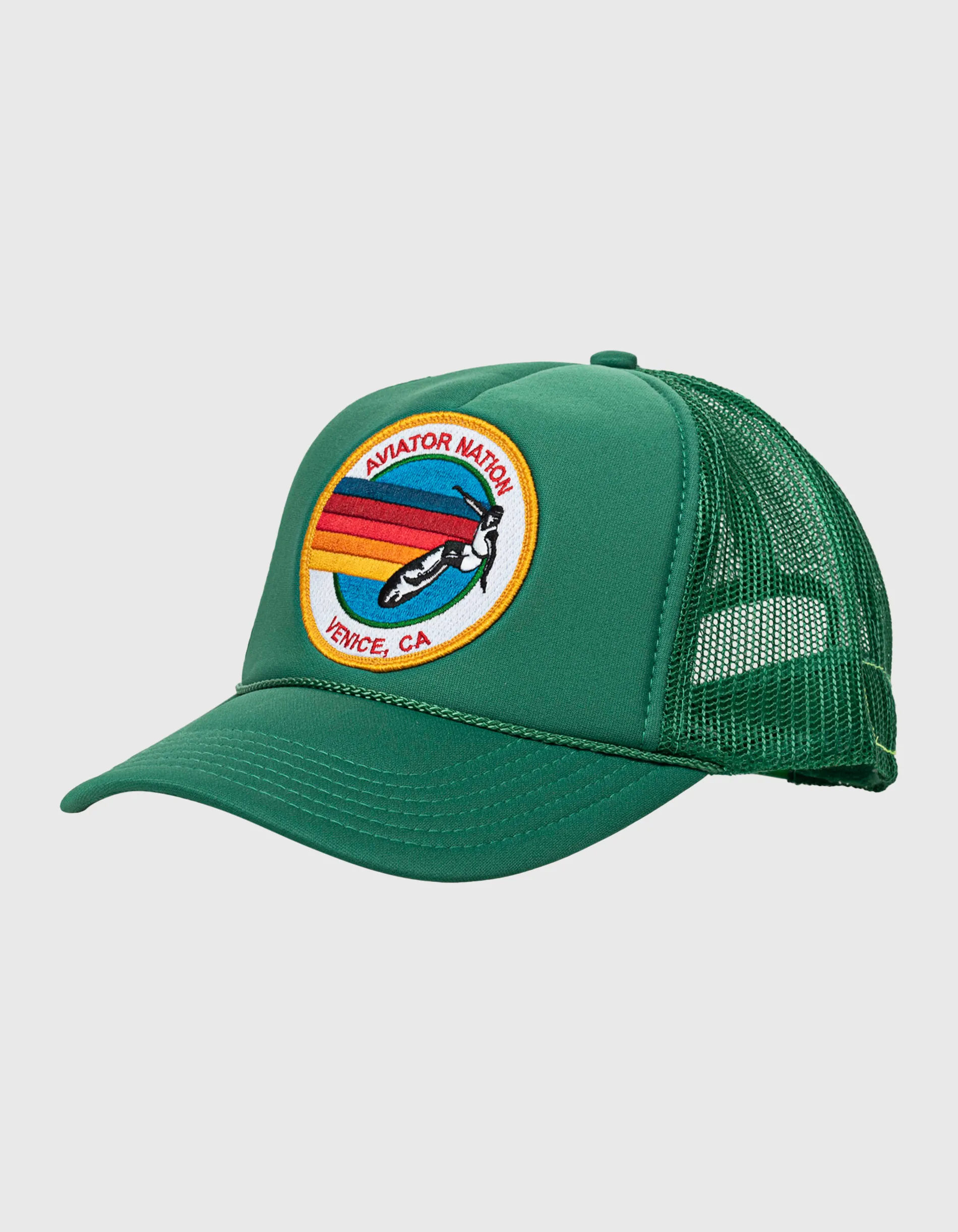 AVIATOR NATION Signature Kelly Green // Trucker Cap mit Label-Stickerei