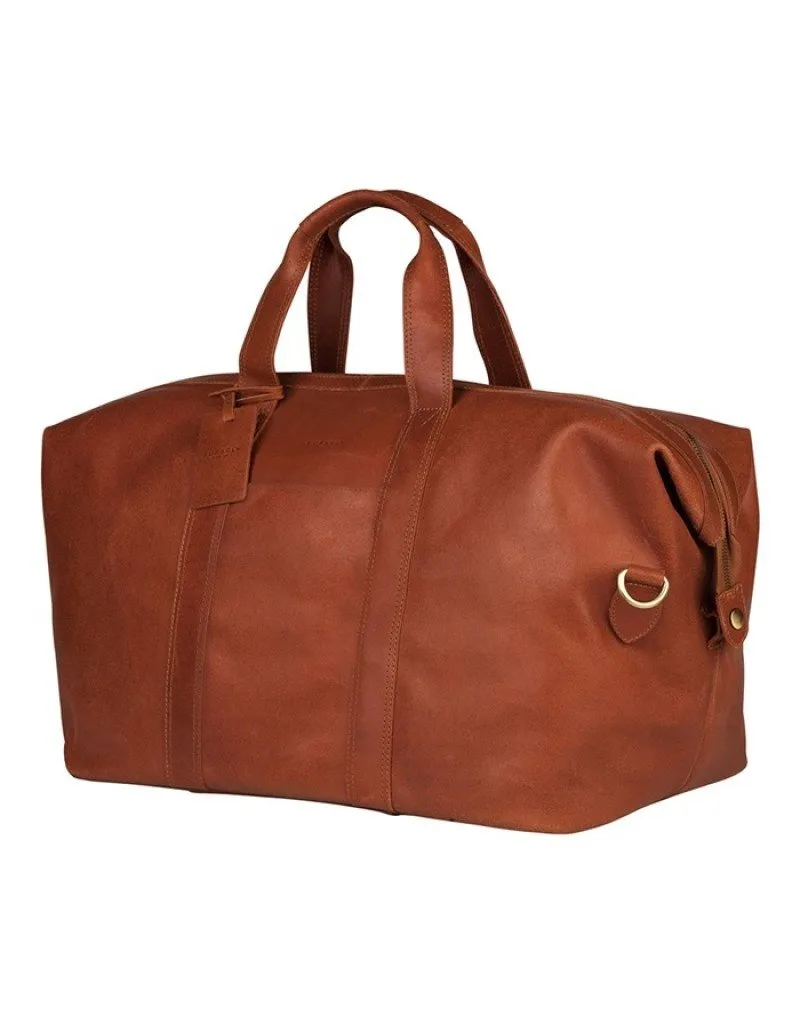 Basic Grosse Leder Reisetasche Weekender Cognac 