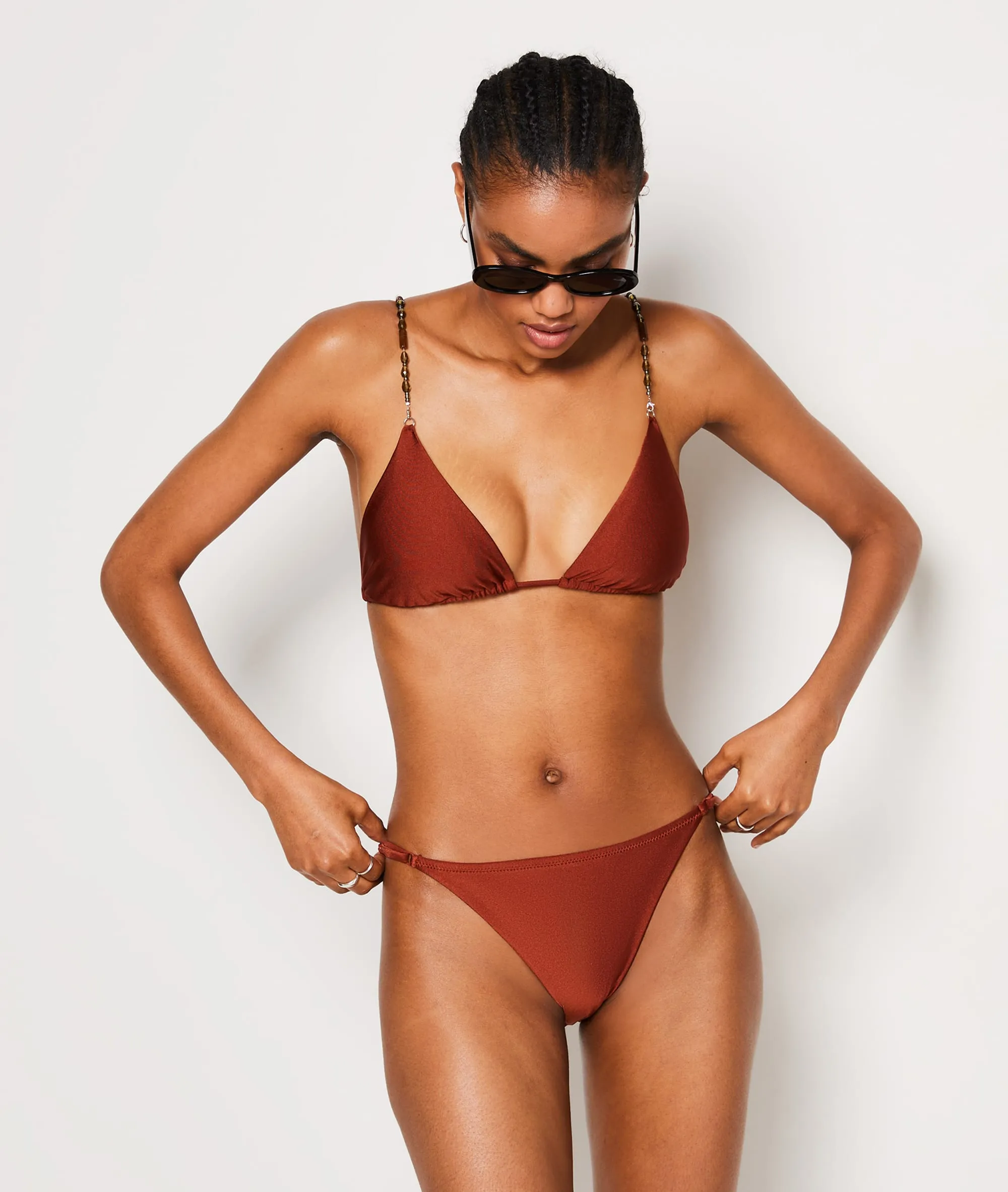 Bikini String Satinierter Badeanzug Unterteil AUTRE POLYAMIDE