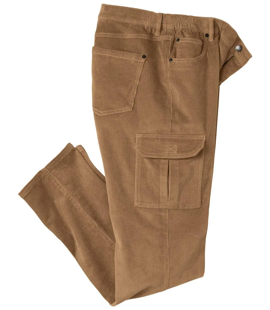 Braune Cargo-Hose aus Stretch-Kord 