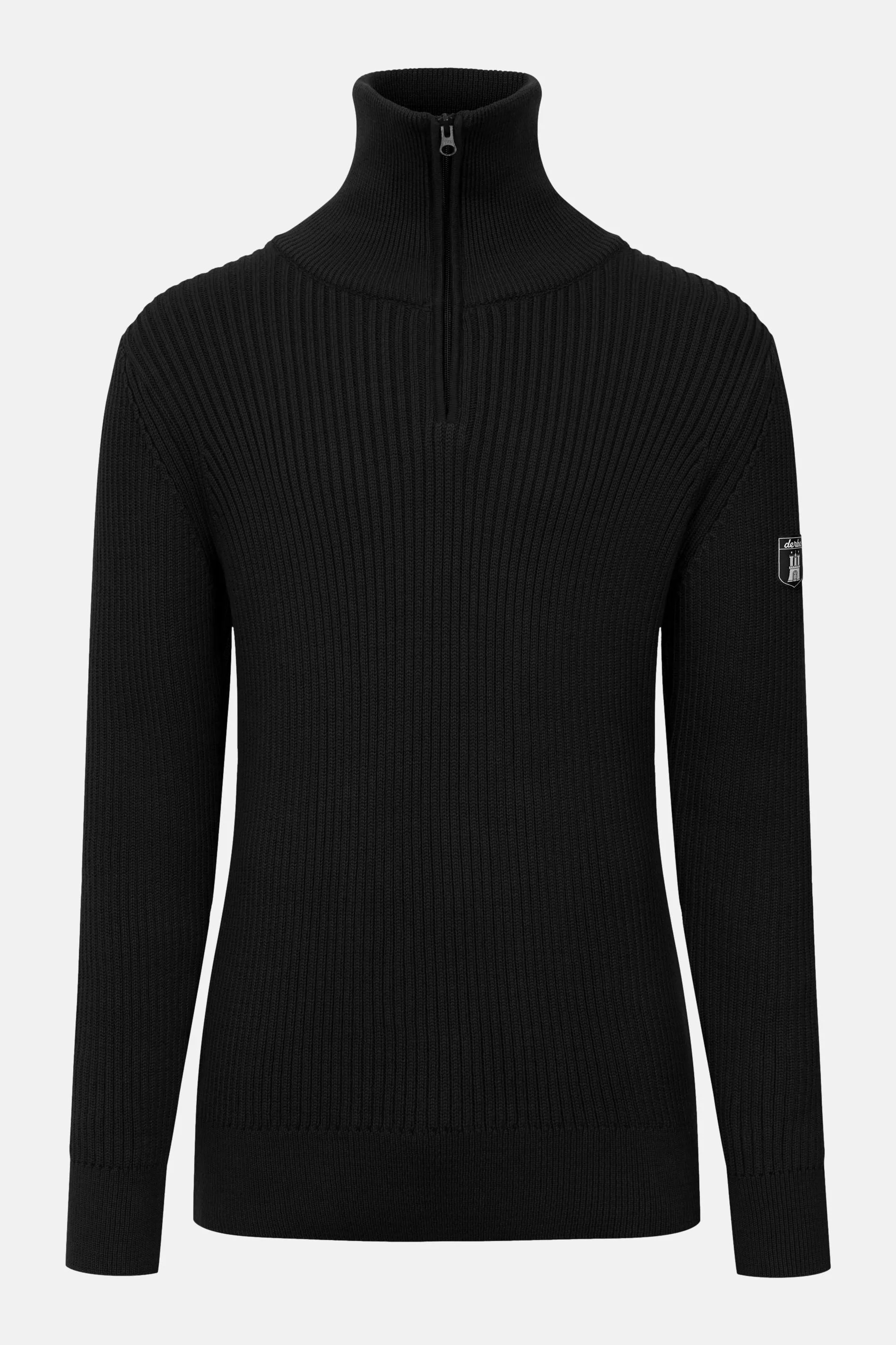 Derbe Matrosenplünn Troyer Gots Organic Herren Pullover Rippstrick Schwarz