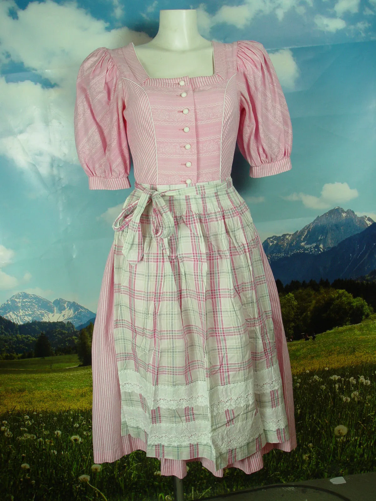 DIRNDL MEISTER Made in Austria zuckersüßes Dirndl mit Schürze -DK331- Gr.38