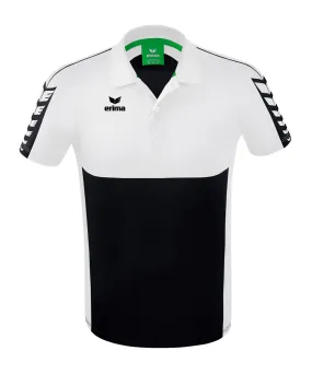 Erima Six Wings Poloshirt Schwarz Weiss
