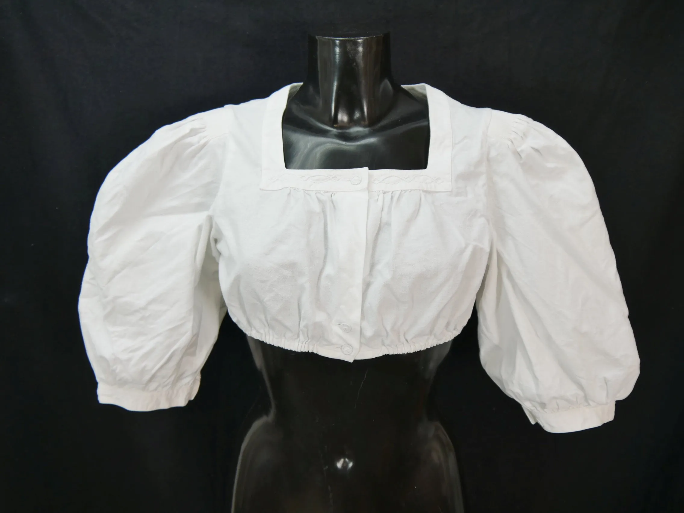 Gr.38 Dirndlbluse süße Bluse für Dirndl Gössl Baumwolle mit Stickerei B9338