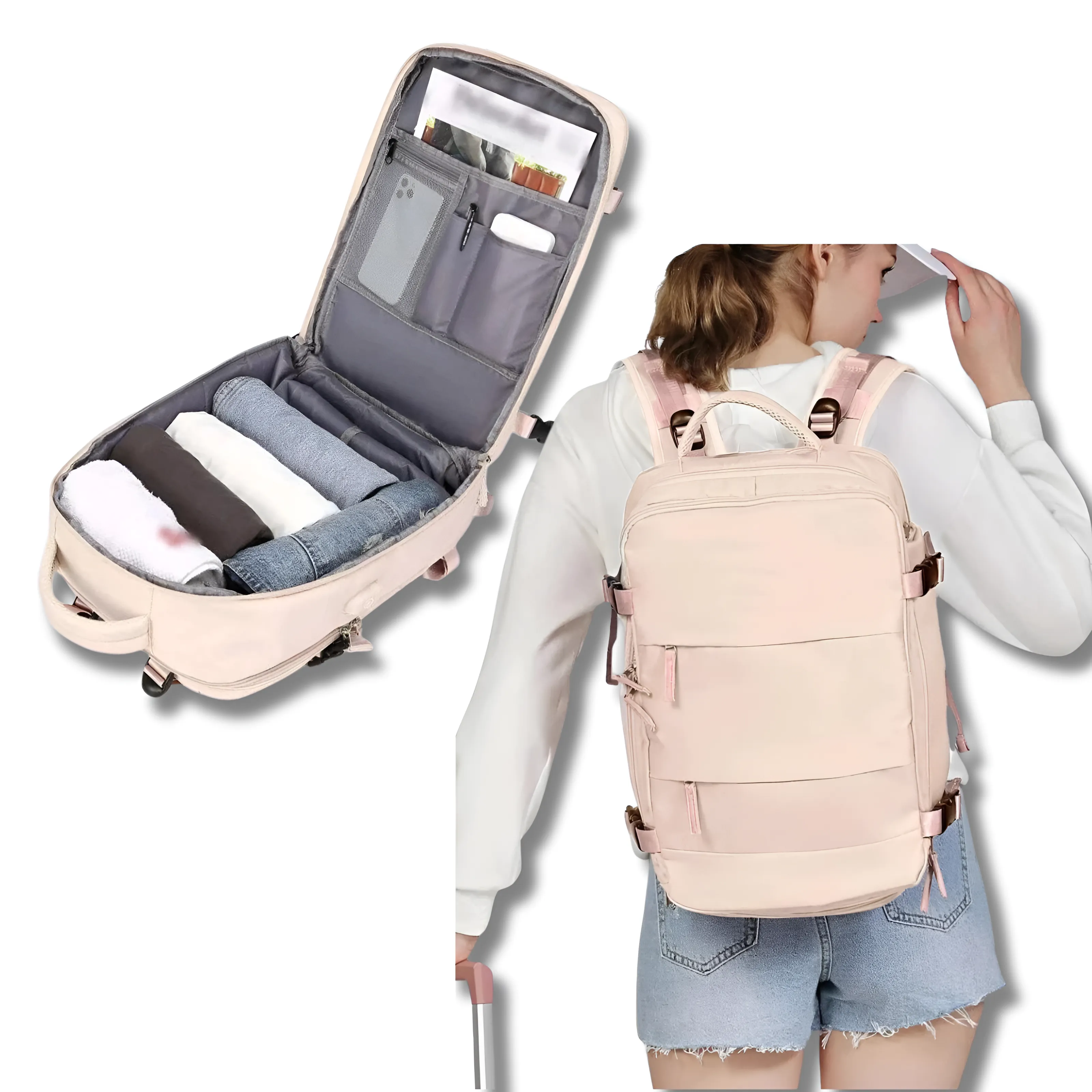Heidi | Reiserucksack mit viel Stauraum und USB-Ladeanschluss