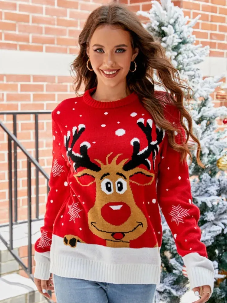 Heidi-Mode | O-Hals Strick Weihnachtspullover