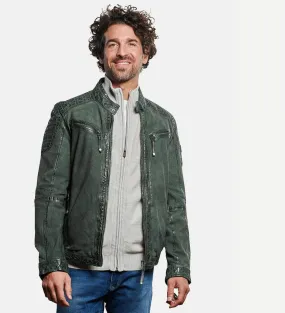 Herren engbers Lederjacke Nubuk in Grün kaufen 32592