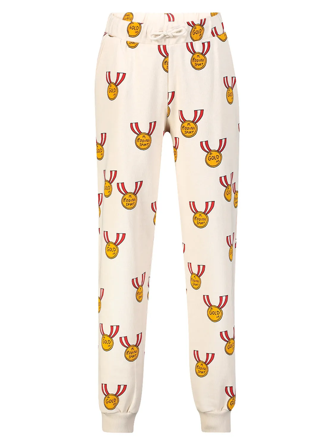 Mini Rodini sweatpants Medals Ivory