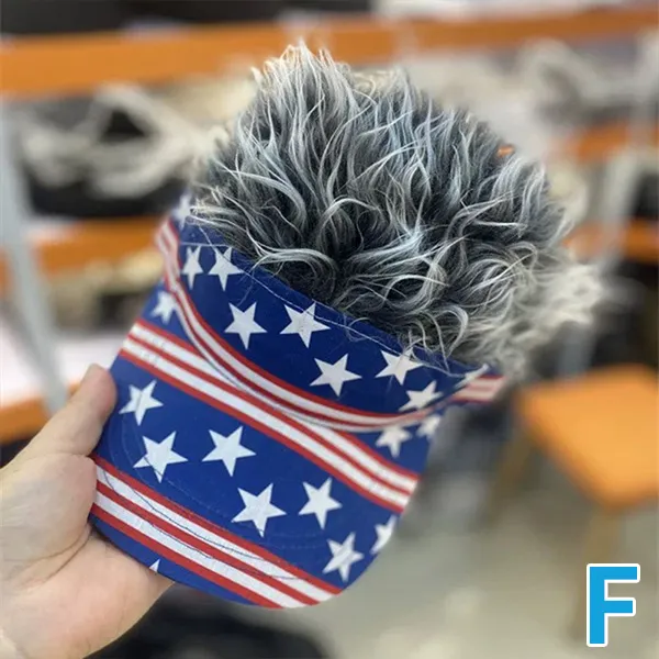 Playful and Quirky Printed Hat with Wig-Baseball Cap for Men