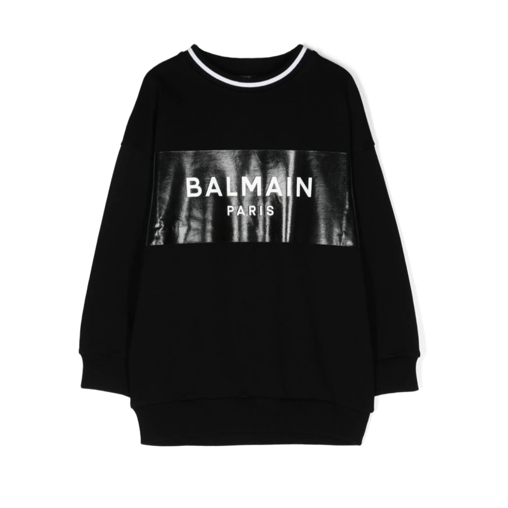 Schwarzer Logo-Sweatshirt Jersey-Strick