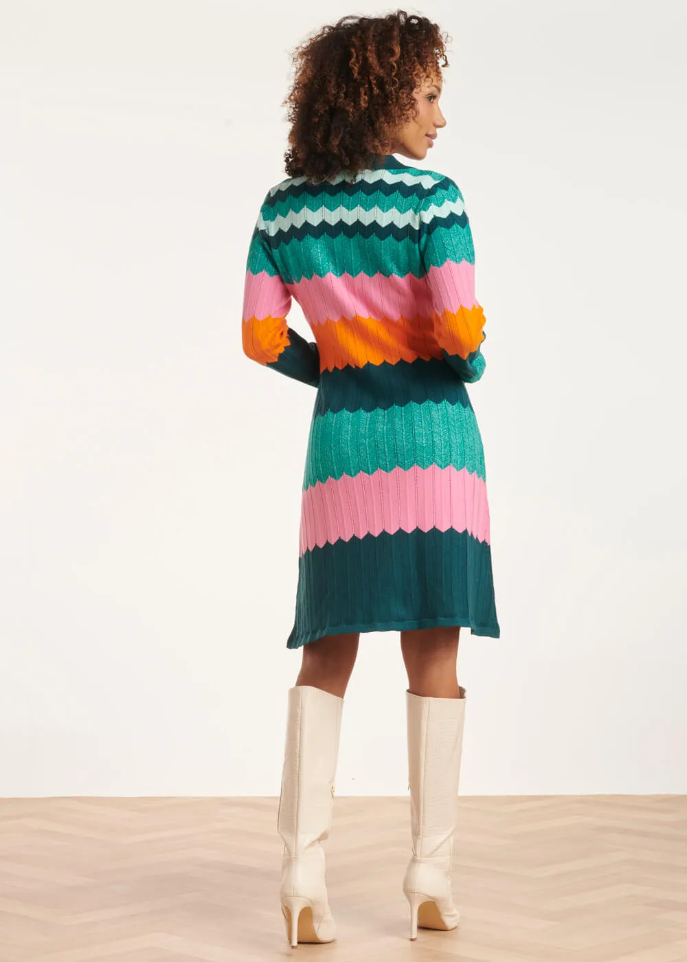 Smashed Lemon Autumn Sorbet Knit Kleid Multi