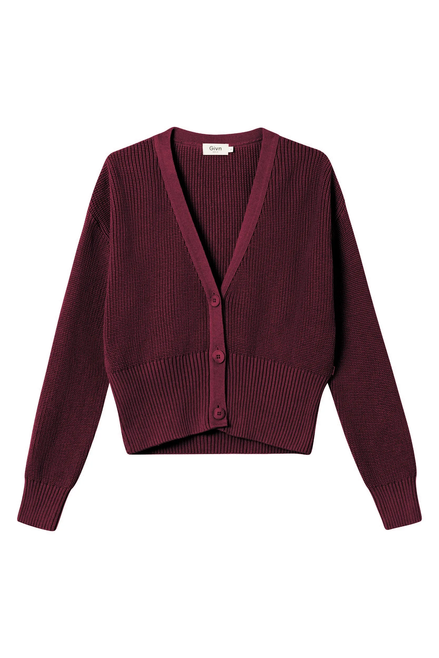 Strickjacke ESTELLE  aus Bio-Baumwolle - Bordeaux
