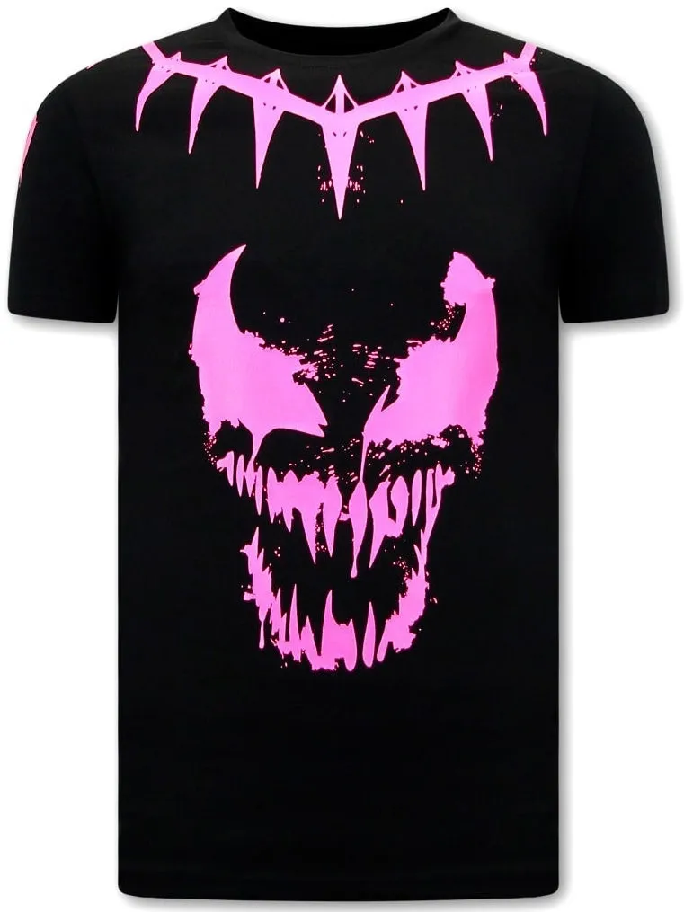 Totenkopf shirt Herren Venom Face Neon  - Schwarz