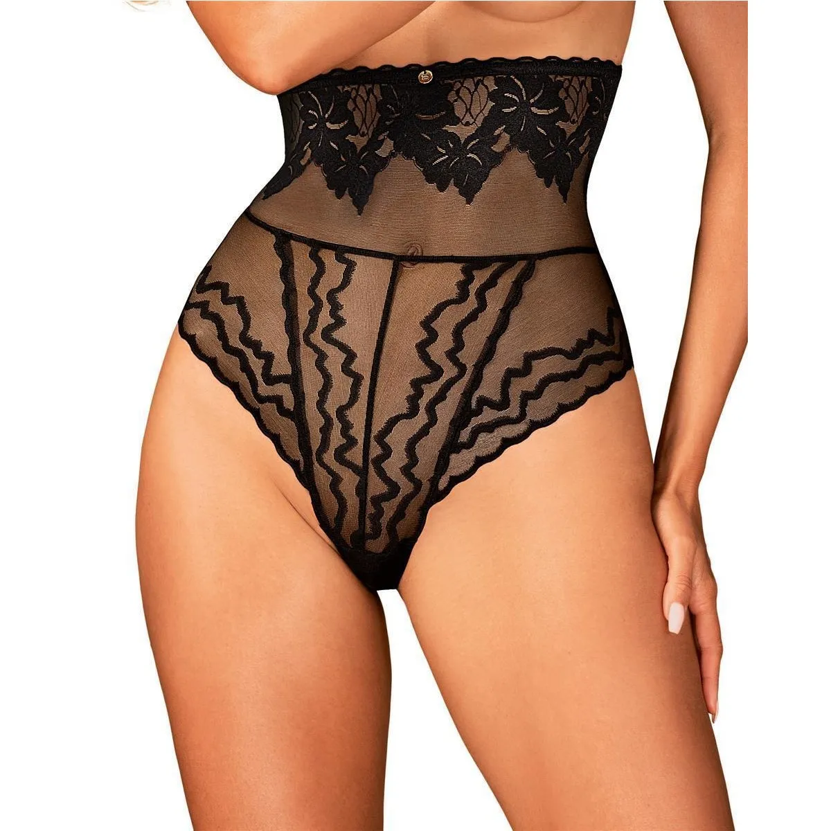 Verführerischer High-Waist Panty schwarz