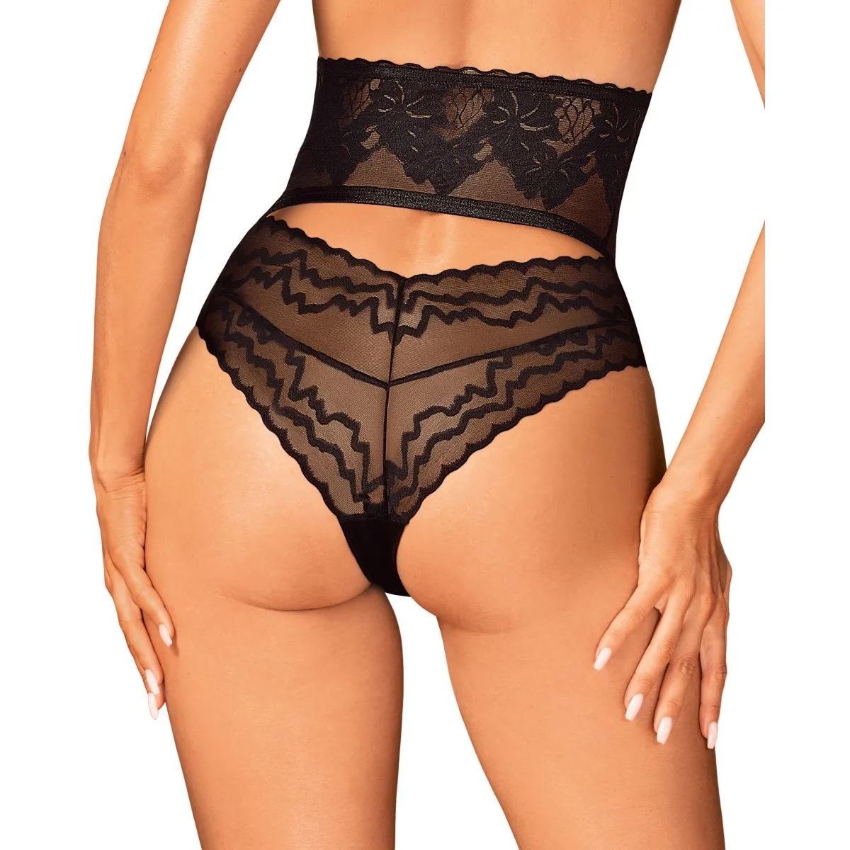 Verführerischer High-Waist Panty schwarz