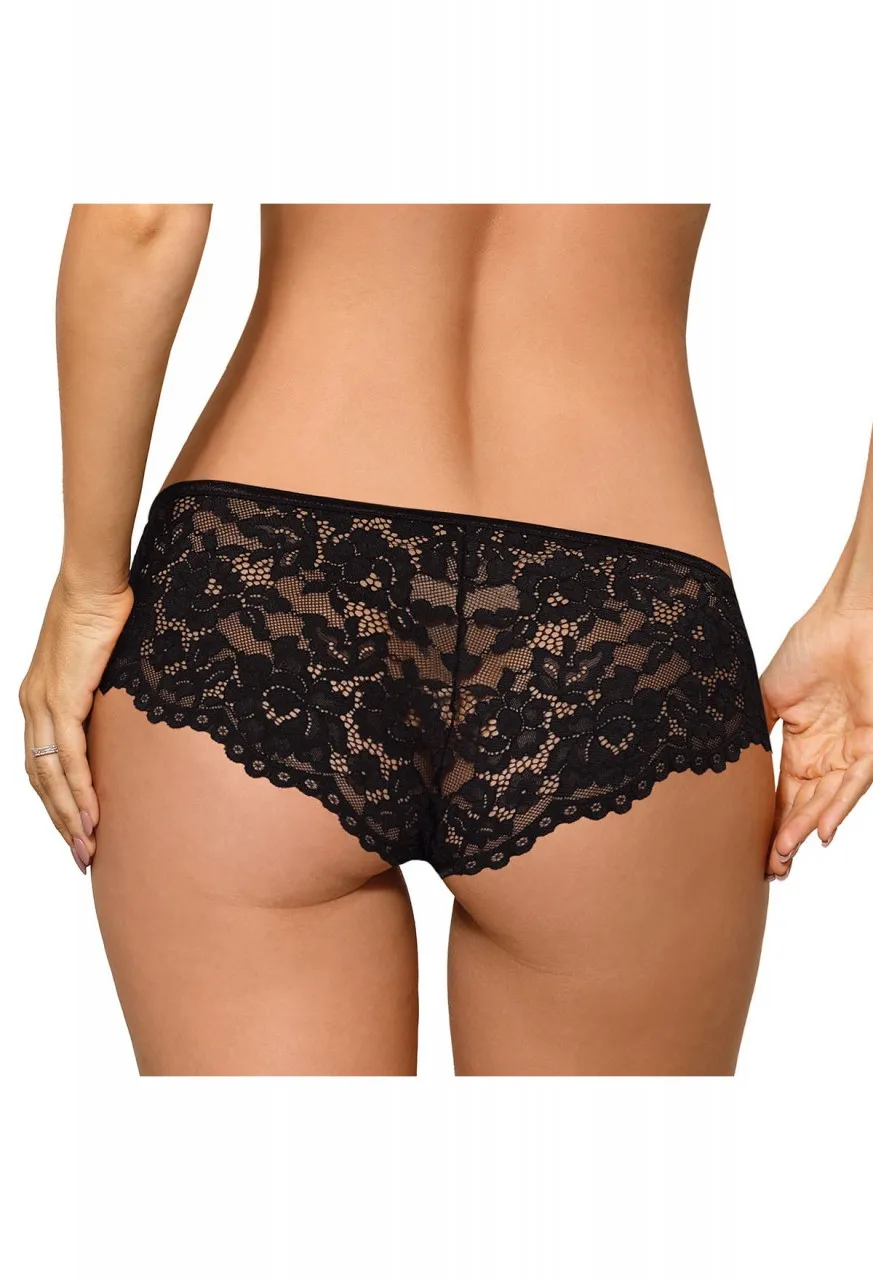 Verführerischer Panty aus Blütenspitze - schwarz