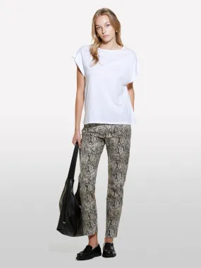 Weißes T-Shirt mit Kimono-Ärmel, Weiss 